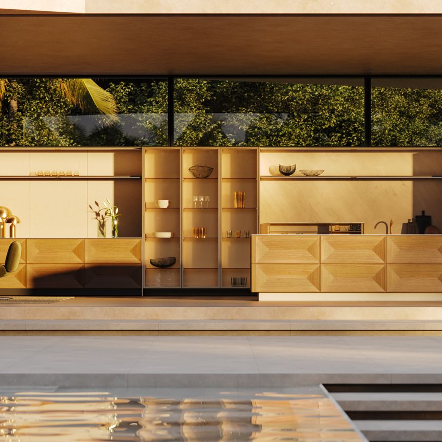 Moderne Küche in Holzoptik