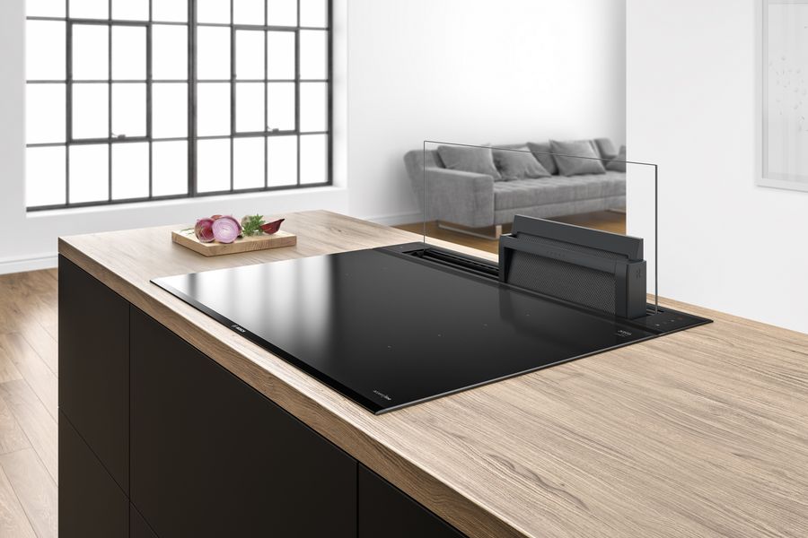 Bosch Kochfeld mit integriertem Glas Dunstabzug