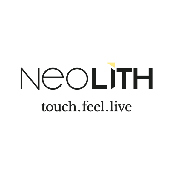 NEOLITH - touch.feel.live - Logo in schwarz und gelb